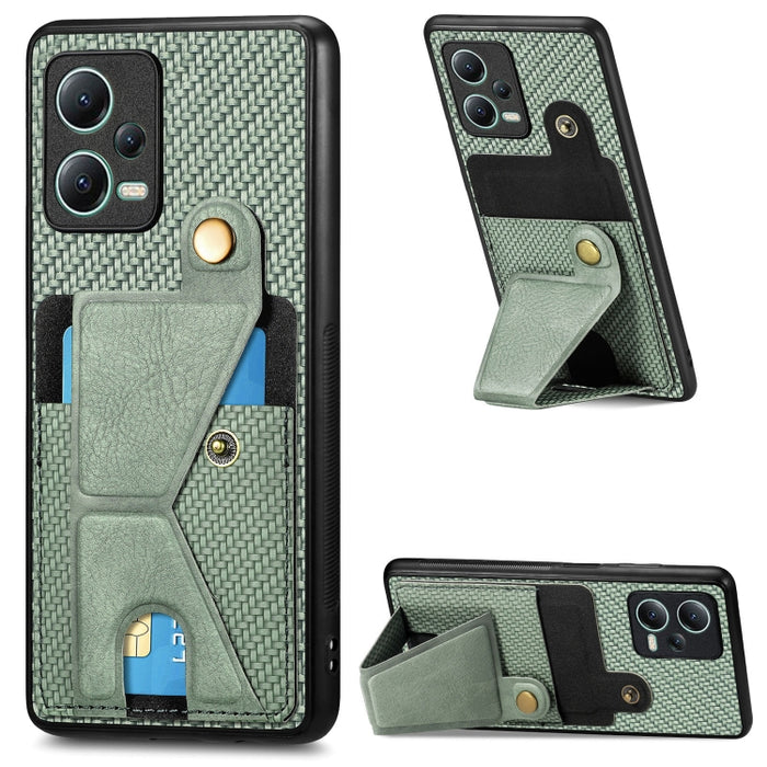 Caja del teléfono del sostenedor en forma de K de la tarjeta del tirón de la cartera de la fibra de carbono, For Xiaomi 15T, For Redmi 15C 5G / 4G Global 171mm, For Redmi K80 Pro / Poco F7 Ultra, For Redmi K80 / Poco F7 Pro, For Redmi Turbo 4          ...