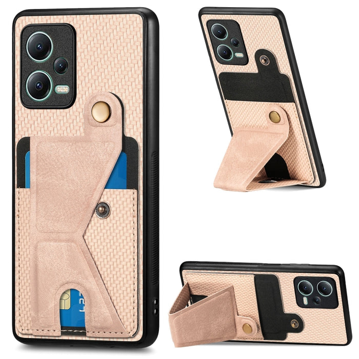 Caja del teléfono del sostenedor en forma de K de la tarjeta del tirón de la cartera de la fibra de carbono, For Xiaomi 15T, For Redmi 15C 5G / 4G Global 171mm, For Redmi K80 Pro / Poco F7 Ultra, For Redmi K80 / Poco F7 Pro, For Redmi Turbo 4          ...