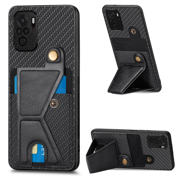 Caja del teléfono del sostenedor en forma de K de la tarjeta del tirón de la cartera de la fibra de carbono, For Xiaomi 15T, For Redmi 15C 5G / 4G Global 171mm, For Redmi K80 Pro / Poco F7 Ultra, For Redmi K80 / Poco F7 Pro, For Redmi Turbo 4          ...