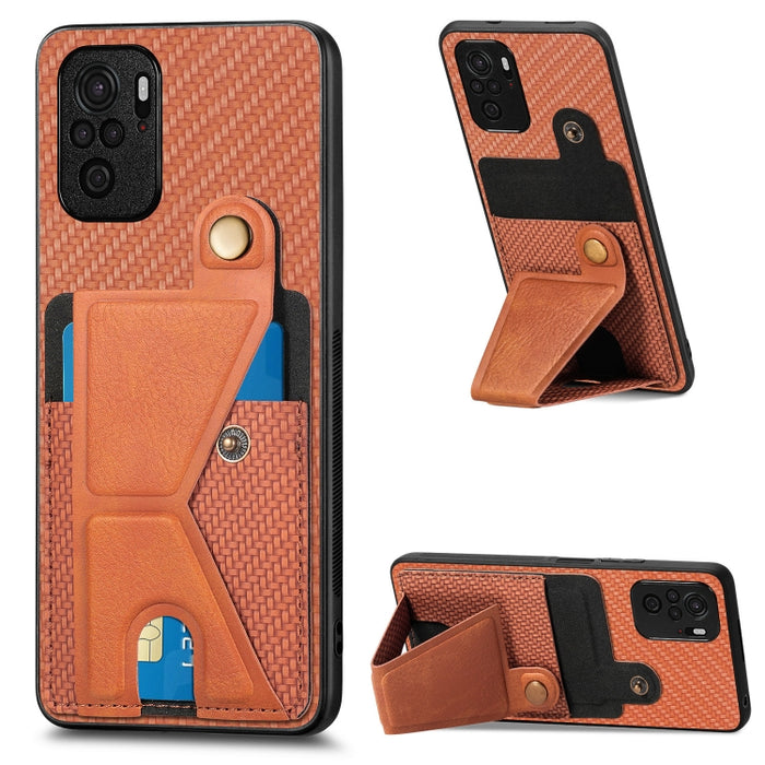 Caja del teléfono del sostenedor en forma de K de la tarjeta del tirón de la cartera de la fibra de carbono, For Xiaomi 15T, For Redmi 15C 5G / 4G Global 171mm, For Redmi K80 Pro / Poco F7 Ultra, For Redmi K80 / Poco F7 Pro, For Redmi Turbo 4          ...
