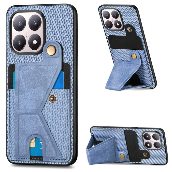 Caja del teléfono del sostenedor en forma de K de la tarjeta del tirón de la cartera de la fibra de carbono, For Xiaomi 15T, For Redmi 15C 5G / 4G Global 171mm, For Redmi K80 Pro / Poco F7 Ultra, For Redmi K80 / Poco F7 Pro, For Redmi Turbo 4          ...