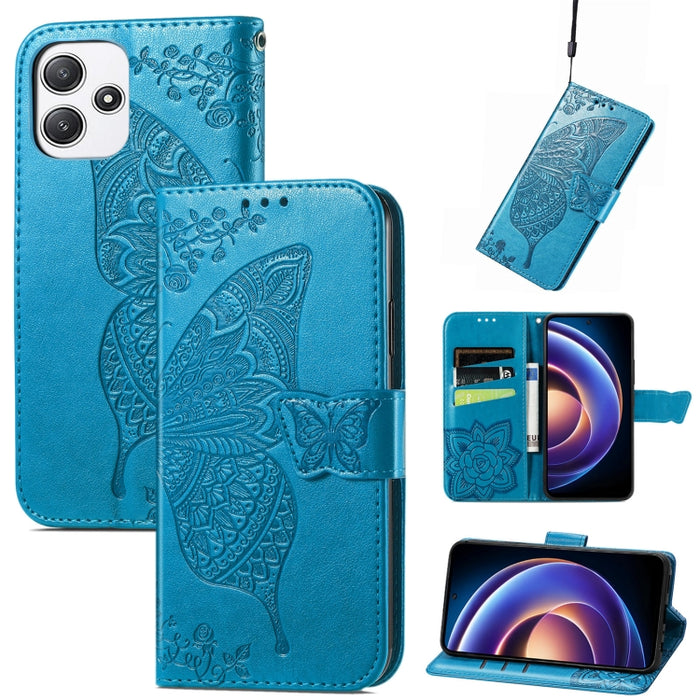 Funda para teléfono de cuero con relieve de flor de amor y mariposa, For Xiaomi Redmi Note 14 5G, For Xiaomi Redmi Note 14 Pro+ 5G, For Xiaomi Redmi Note 14 Pro 5G, For Xiaomi Redmi 13 4G, For Xiaomi Redmi Turbo 3 5G, For Xiaomi Redmi Note 12R         ...