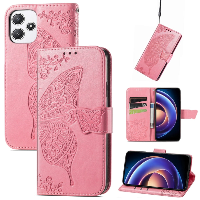 Funda para teléfono de cuero con relieve de flor de amor y mariposa, For Xiaomi Redmi Note 14 5G, For Xiaomi Redmi Note 14 Pro+ 5G, For Xiaomi Redmi Note 14 Pro 5G, For Xiaomi Redmi 13 4G, For Xiaomi Redmi Turbo 3 5G, For Xiaomi Redmi Note 12R         ...