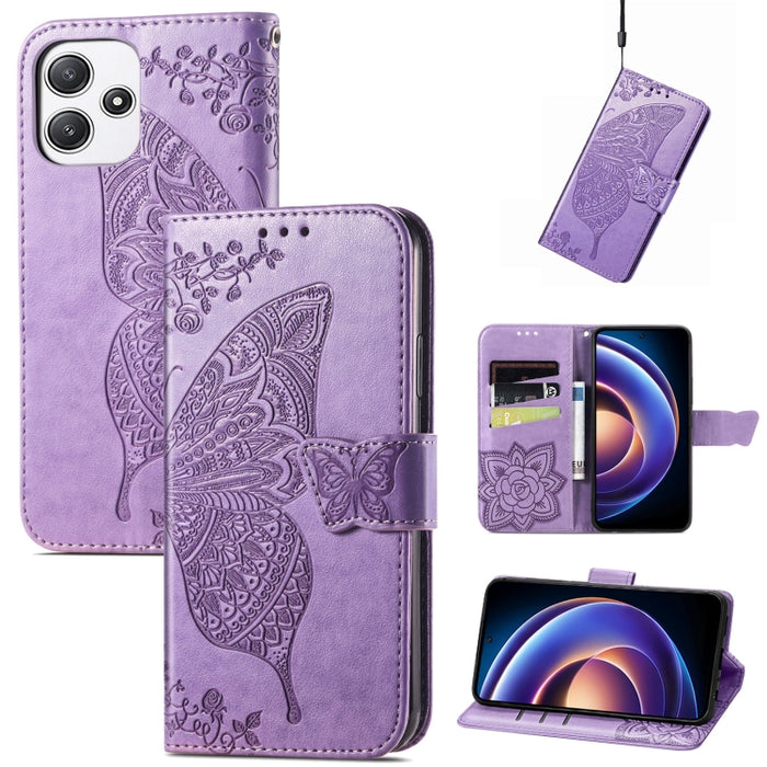 Funda para teléfono de cuero con relieve de flor de amor y mariposa, For Xiaomi Redmi Note 14 5G, For Xiaomi Redmi Note 14 Pro+ 5G, For Xiaomi Redmi Note 14 Pro 5G, For Xiaomi Redmi 13 4G, For Xiaomi Redmi Turbo 3 5G, For Xiaomi Redmi Note 12R         ...