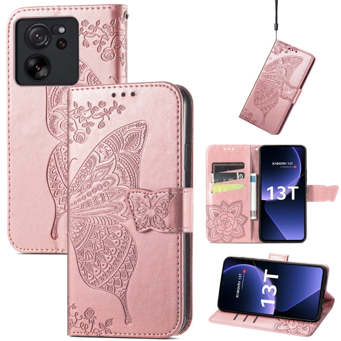 Funda para teléfono de cuero con relieve de flor de amor y mariposa, For Xiaomi Redmi Note 14 5G, For Xiaomi Redmi Note 14 Pro+ 5G, For Xiaomi Redmi Note 14 Pro 5G, For Xiaomi Redmi 13 4G, For Xiaomi Redmi Turbo 3 5G, For Xiaomi Redmi Note 12R         ...