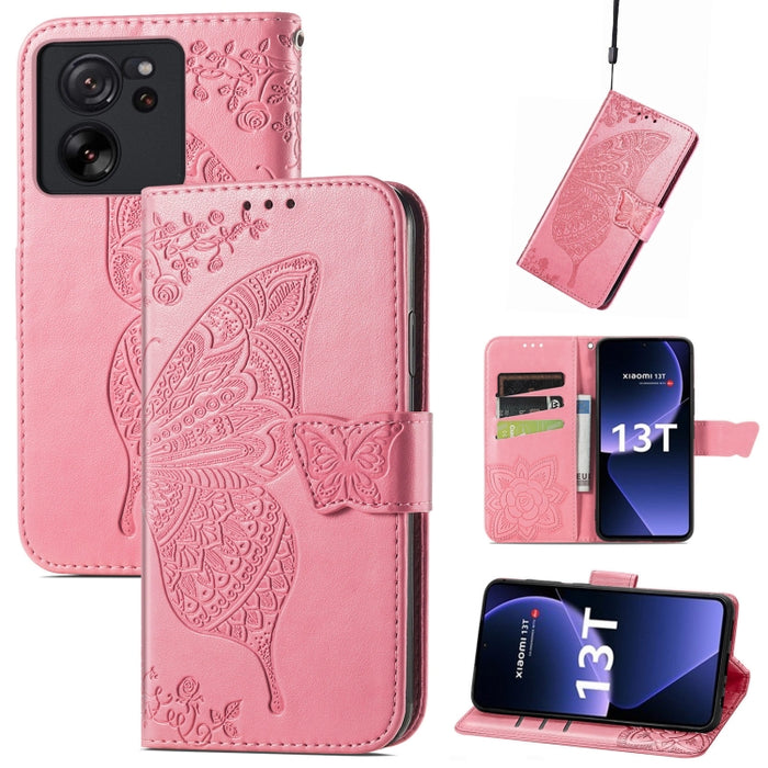 Funda para teléfono de cuero con relieve de flor de amor y mariposa, For Xiaomi Redmi Note 14 5G, For Xiaomi Redmi Note 14 Pro+ 5G, For Xiaomi Redmi Note 14 Pro 5G, For Xiaomi Redmi 13 4G, For Xiaomi Redmi Turbo 3 5G, For Xiaomi Redmi Note 12R         ...