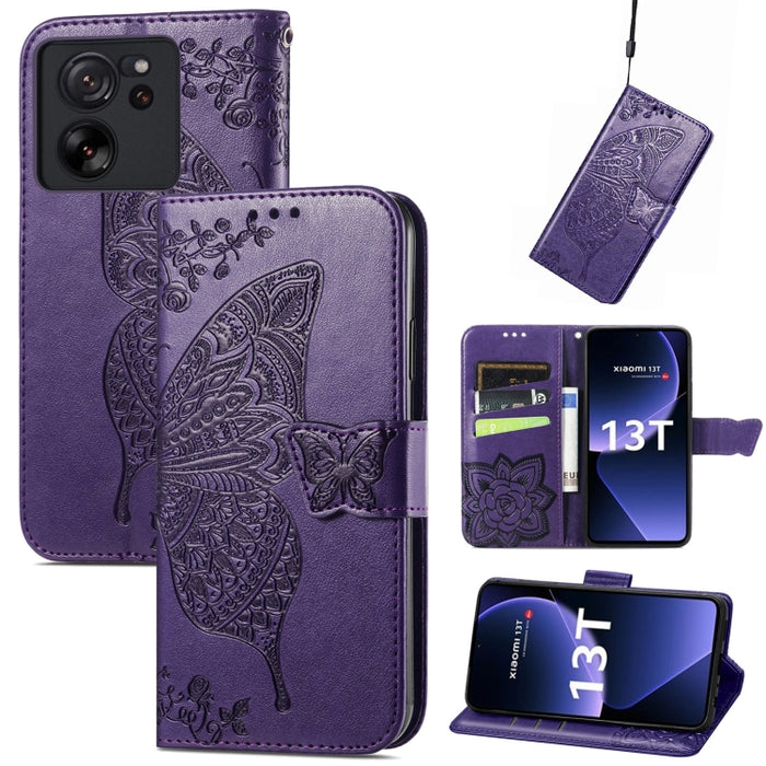 Funda para teléfono de cuero con relieve de flor de amor y mariposa, For Xiaomi Redmi Note 14 5G, For Xiaomi Redmi Note 14 Pro+ 5G, For Xiaomi Redmi Note 14 Pro 5G, For Xiaomi Redmi 13 4G, For Xiaomi Redmi Turbo 3 5G, For Xiaomi Redmi Note 12R         ...