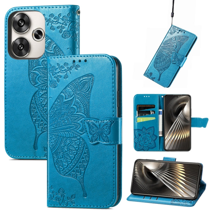 Funda para teléfono de cuero con relieve de flor de amor y mariposa, For Xiaomi Redmi Note 14 5G, For Xiaomi Redmi Note 14 Pro+ 5G, For Xiaomi Redmi Note 14 Pro 5G, For Xiaomi Redmi 13 4G, For Xiaomi Redmi Turbo 3 5G, For Xiaomi Redmi Note 12R         ...