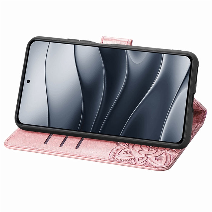 Funda para teléfono de cuero con relieve de flor de amor y mariposa, For Xiaomi Redmi Note 14 5G, For Xiaomi Redmi Note 14 Pro+ 5G, For Xiaomi Redmi Note 14 Pro 5G, For Xiaomi Redmi 13 4G, For Xiaomi Redmi Turbo 3 5G, For Xiaomi Redmi Note 12R         ...