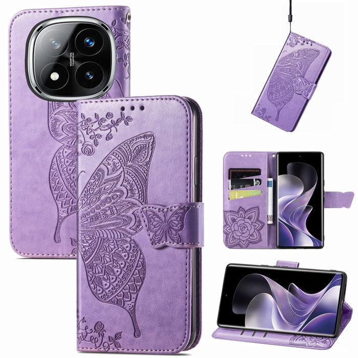 Funda para teléfono de cuero con relieve de flor de amor y mariposa, For Xiaomi Redmi Note 14 5G, For Xiaomi Redmi Note 14 Pro+ 5G, For Xiaomi Redmi Note 14 Pro 5G, For Xiaomi Redmi 13 4G, For Xiaomi Redmi Turbo 3 5G, For Xiaomi Redmi Note 12R         ...