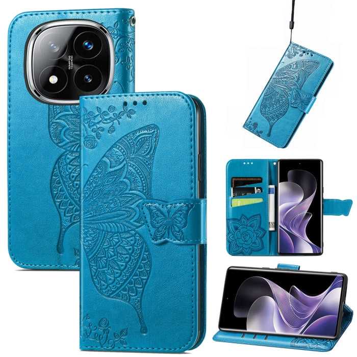 Funda para teléfono de cuero con relieve de flor de amor y mariposa, For Xiaomi Redmi Note 14 5G, For Xiaomi Redmi Note 14 Pro+ 5G, For Xiaomi Redmi Note 14 Pro 5G, For Xiaomi Redmi 13 4G, For Xiaomi Redmi Turbo 3 5G, For Xiaomi Redmi Note 12R         ...