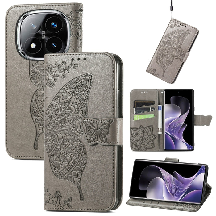 Funda para teléfono de cuero con relieve de flor de amor y mariposa, For Xiaomi Redmi Note 14 5G, For Xiaomi Redmi Note 14 Pro+ 5G, For Xiaomi Redmi Note 14 Pro 5G, For Xiaomi Redmi 13 4G, For Xiaomi Redmi Turbo 3 5G, For Xiaomi Redmi Note 12R         ...