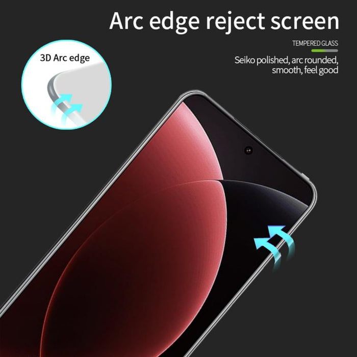 PINWUYO 9H 3D Película de vidrio templado doblado en caliente, For Xiaomi 15 Ultra, For Xiaomi 15 Pro, For Xiaomi 14 Ultra, For Xiaomi 14 Pro, For Xiaomi Redmi Note 13 Pro+, For Xiaomi Civi 3, For Redmi Note 14 Pro 5G /14 Pro+ 5G