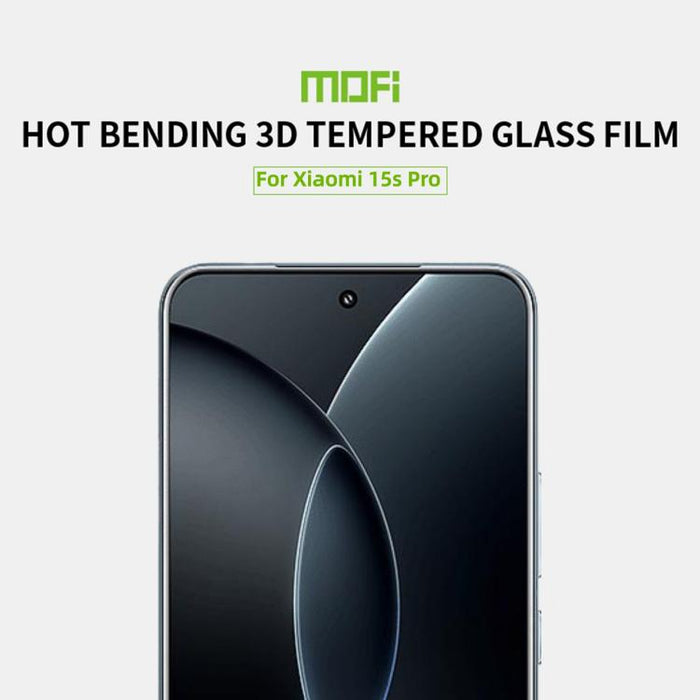 MOFI 9H 3D Película de vidrio templado doblado en caliente, For Xiaomi 15s Pro, For Xiaomi 15 Ultra, For Xiaomi 15 Pro, For Xiaomi 14 Ultra, For Xiaomi 14 Pro, For Xiaomi Redmi Note13 Pro+, For Xiaomi Civi 3, For Redmi Note 14 Pro 5G / 14 Pro+ 5G