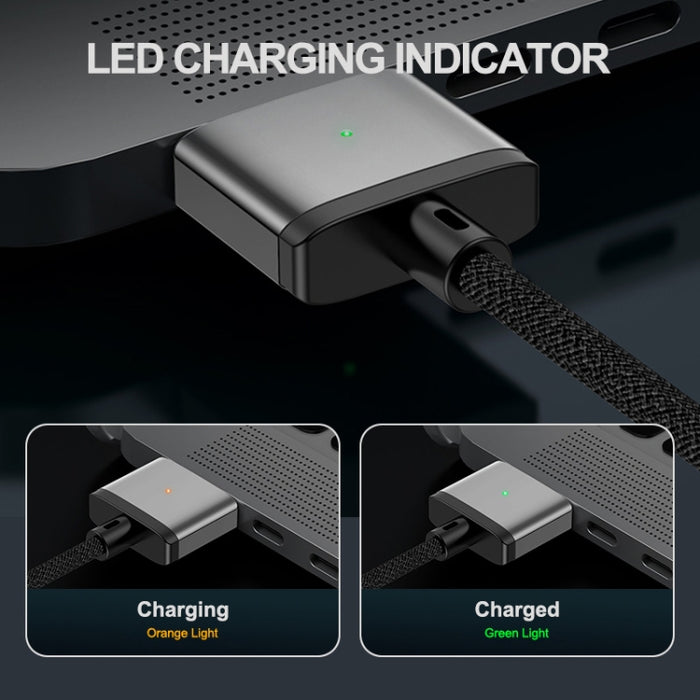 ENKAY 140W USB-C / Type-C a MagSafe 3 Cable de carga magnético trenzado de nylon con indicador LED para MacBook 6.6FT, ENKAY Grey, ENKAY Blue