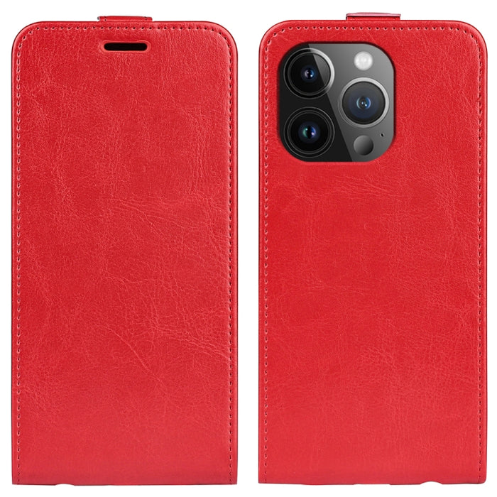 Estuche de cuero para teléfono con tapa vertical individual con textura R64