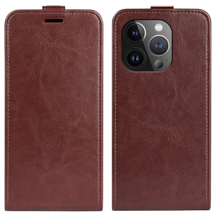 Estuche de cuero para teléfono con tapa vertical individual con textura R64