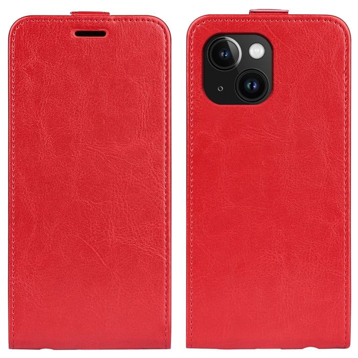 Estuche de cuero para teléfono con tapa vertical individual con textura R64