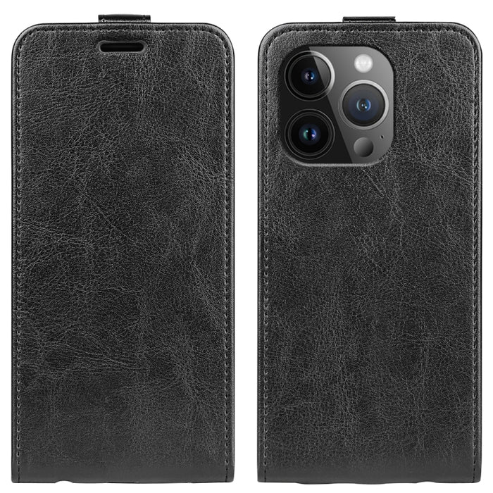 Estuche de cuero para teléfono con tapa vertical individual con textura R64