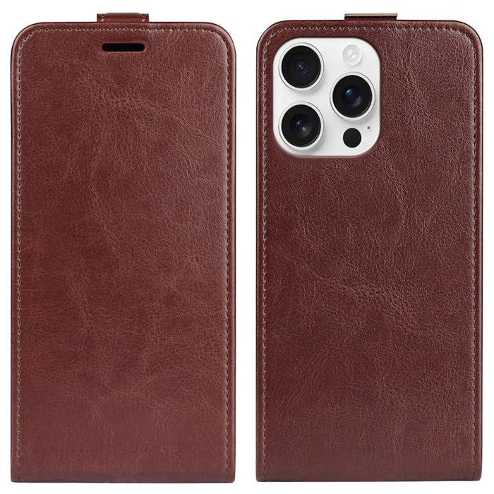Estuche de cuero para teléfono con tapa vertical individual con textura R64