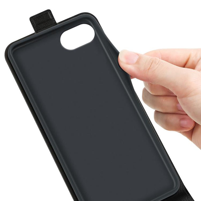 Estuche de cuero para teléfono con tapa vertical individual con textura R64