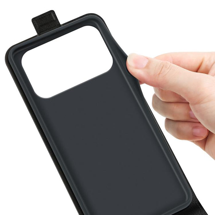 Estuche de cuero para teléfono con tapa vertical individual con textura R64
