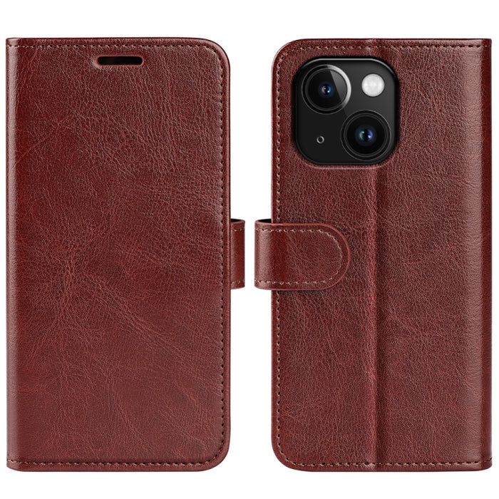 Estuche para teléfono de cuero con tapa horizontal con textura R64