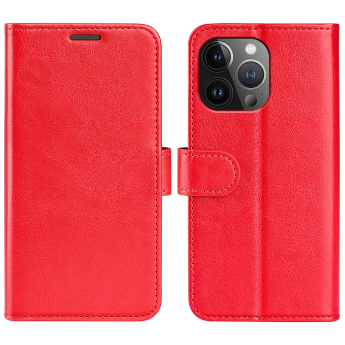 Estuche para teléfono de cuero con tapa horizontal con textura R64