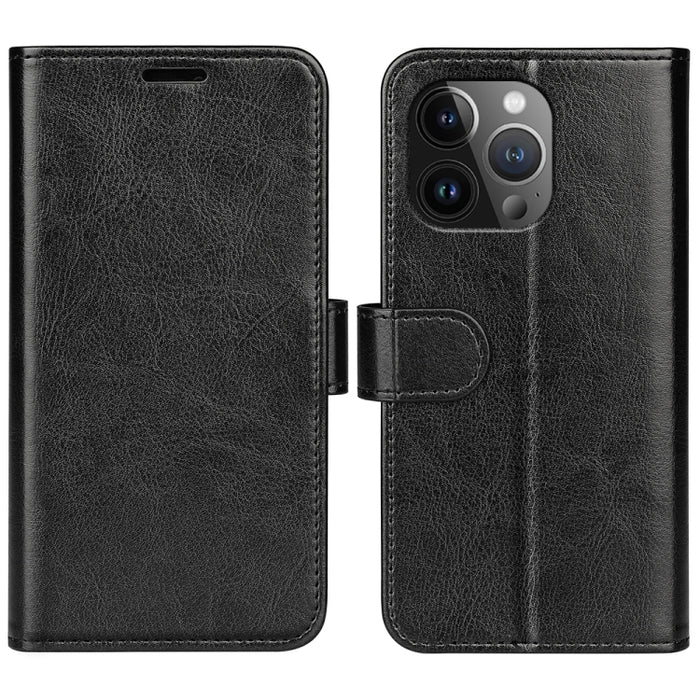 Estuche para teléfono de cuero con tapa horizontal con textura R64