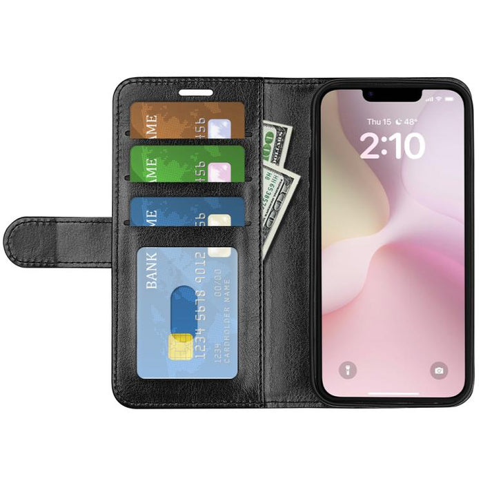 Estuche para teléfono de cuero con tapa horizontal con textura R64