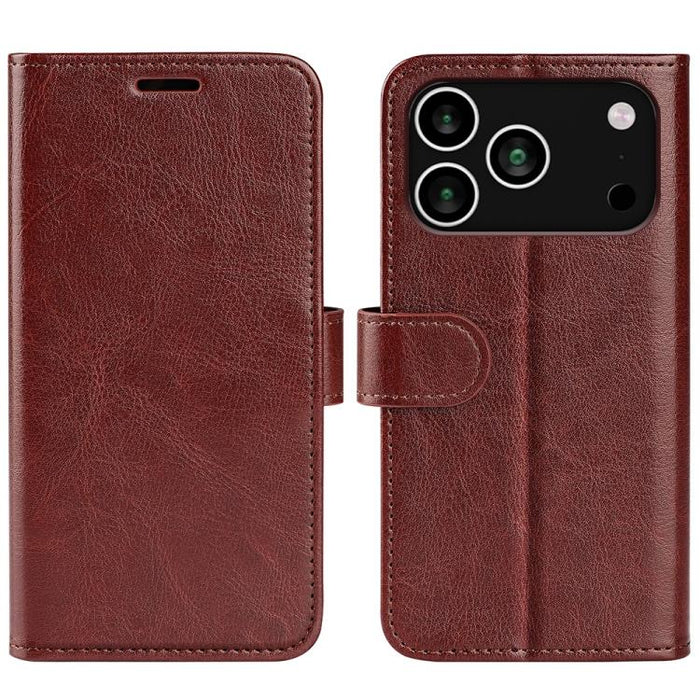 Estuche para teléfono de cuero con tapa horizontal con textura R64
