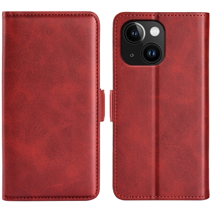 Estuche para teléfono de cuero con tapa horizontal y hebilla magnética de doble cara