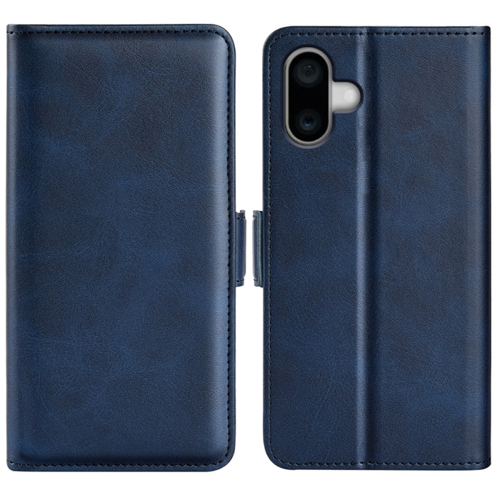 Estuche para teléfono de cuero con tapa horizontal y hebilla magnética de doble cara