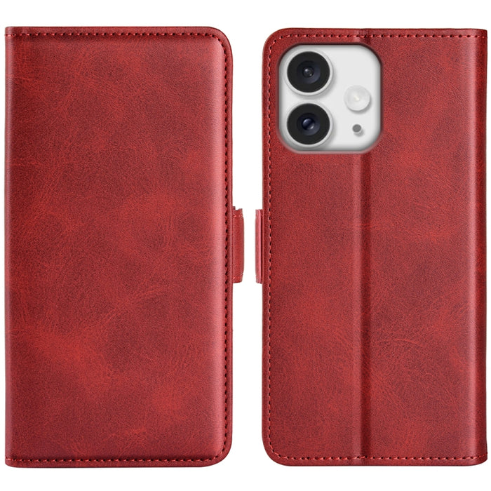 Estuche para teléfono de cuero con tapa horizontal y hebilla magnética de doble cara