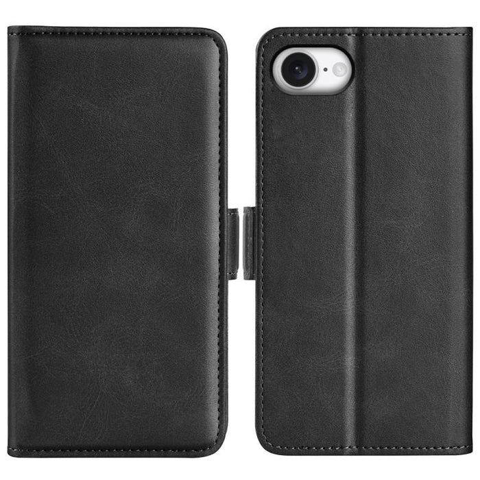 Estuche para teléfono de cuero con tapa horizontal y hebilla magnética de doble cara
