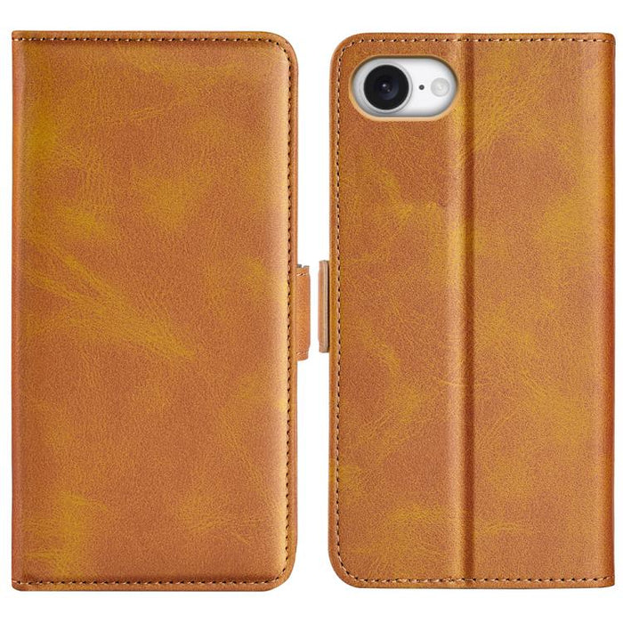 Estuche para teléfono de cuero con tapa horizontal y hebilla magnética de doble cara
