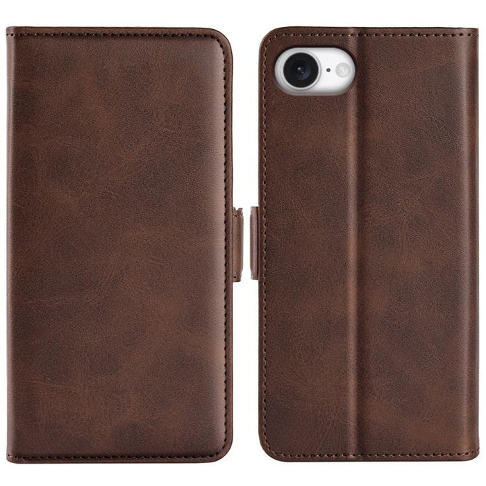 Estuche para teléfono de cuero con tapa horizontal y hebilla magnética de doble cara