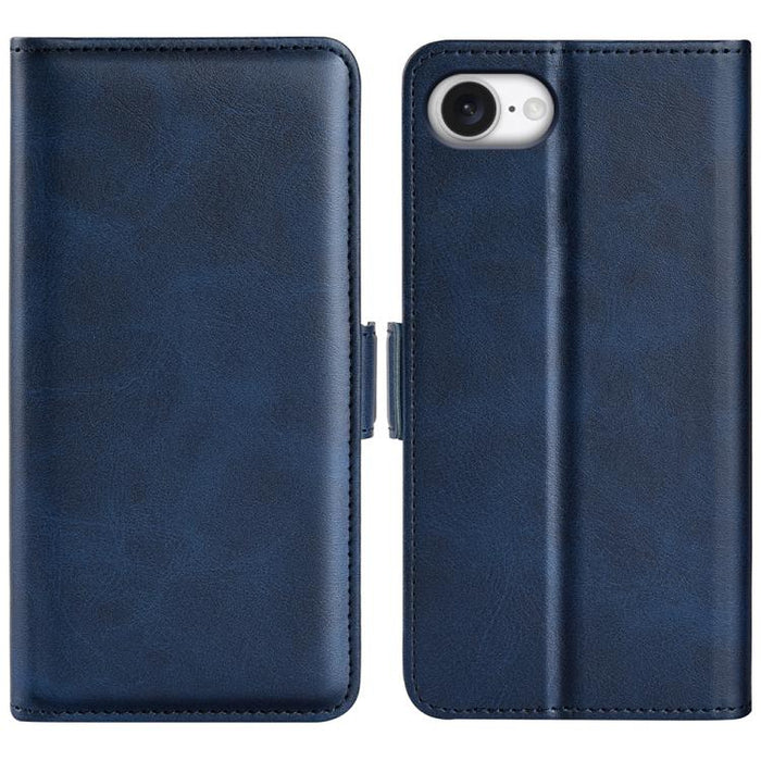 Estuche para teléfono de cuero con tapa horizontal y hebilla magnética de doble cara