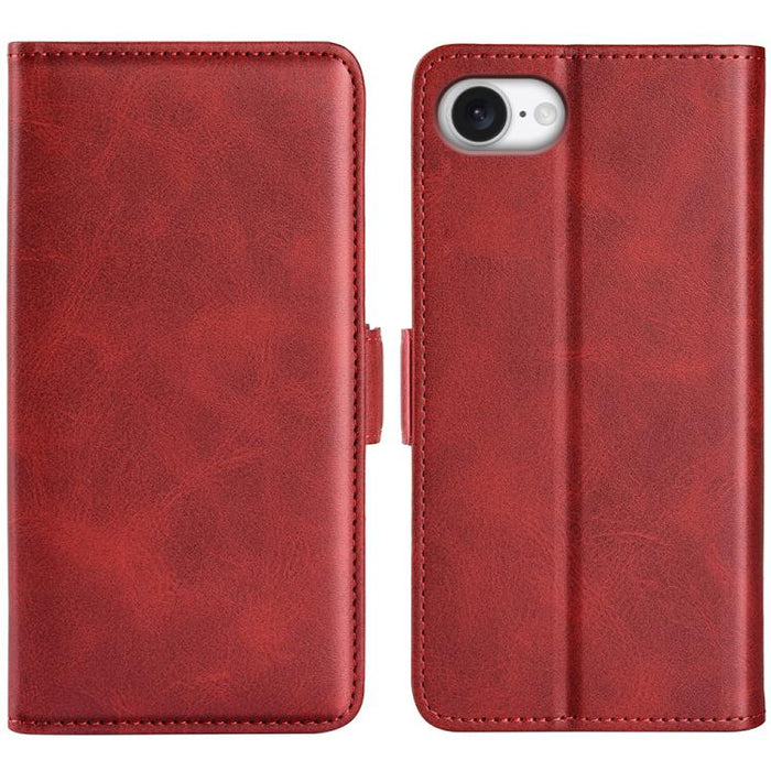 Estuche para teléfono de cuero con tapa horizontal y hebilla magnética de doble cara