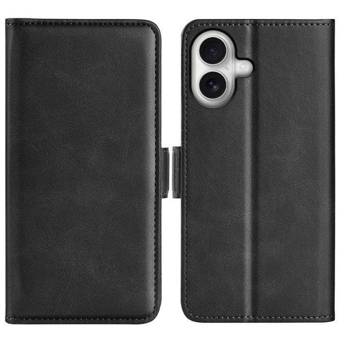Estuche para teléfono de cuero con tapa horizontal y hebilla magnética de doble cara