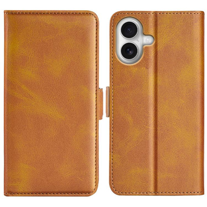 Estuche para teléfono de cuero con tapa horizontal y hebilla magnética de doble cara
