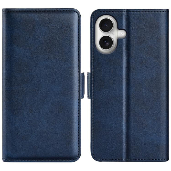 Estuche para teléfono de cuero con tapa horizontal y hebilla magnética de doble cara
