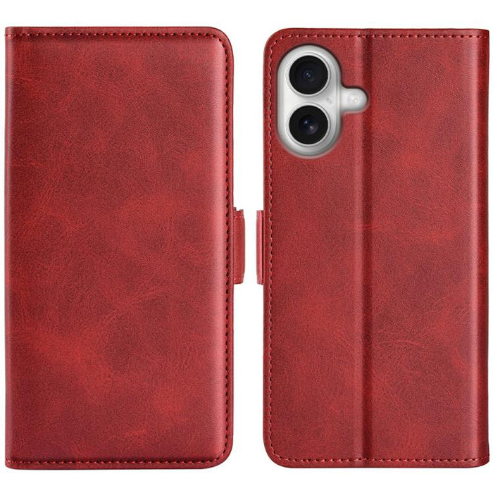 Estuche para teléfono de cuero con tapa horizontal y hebilla magnética de doble cara
