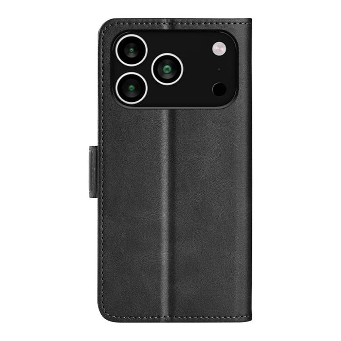 Estuche para teléfono de cuero con tapa horizontal y hebilla magnética de doble cara
