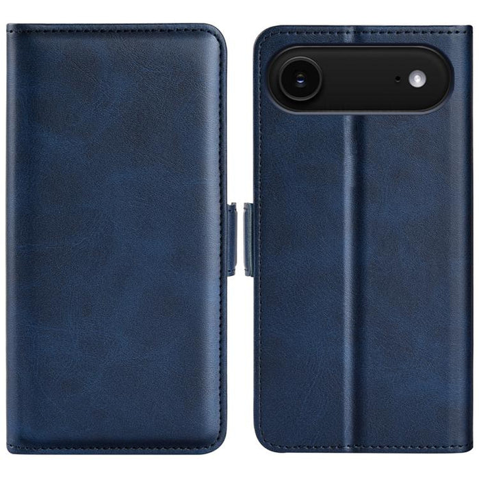Estuche para teléfono de cuero con tapa horizontal y hebilla magnética de doble cara