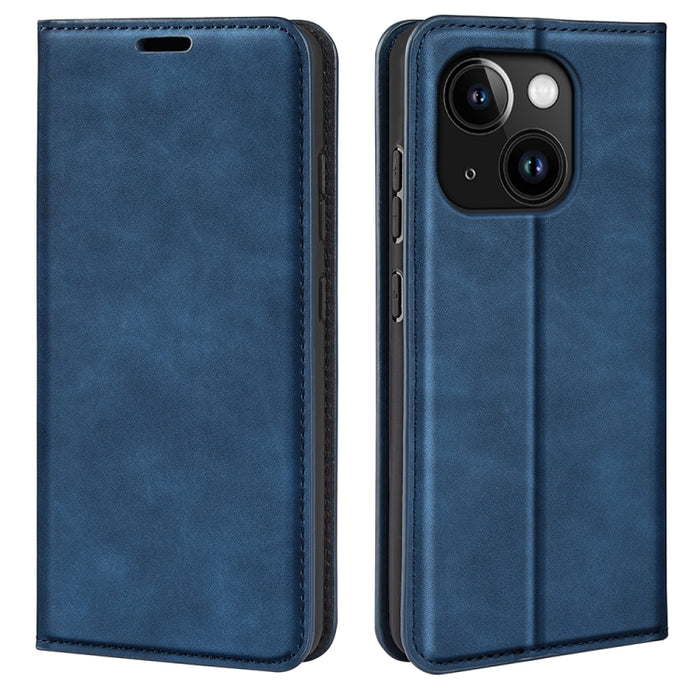 Estuche para teléfono de cuero con succión magnética de piel retro