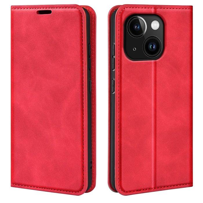 Estuche para teléfono de cuero con succión magnética de piel retro
