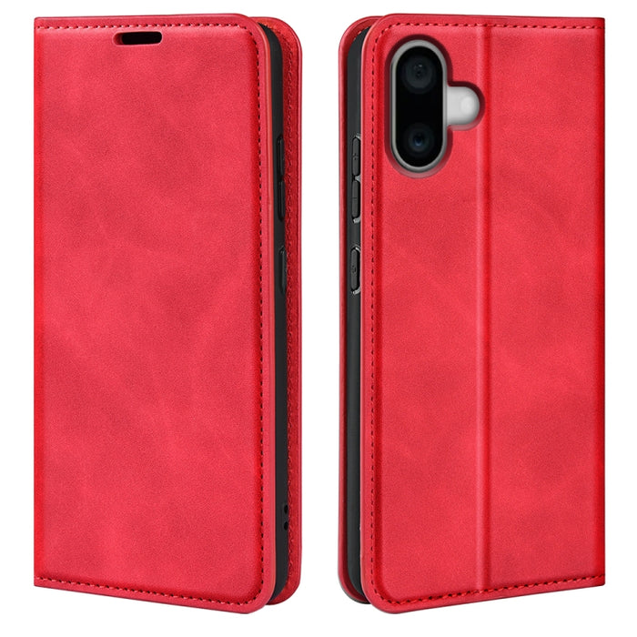 Estuche para teléfono de cuero con succión magnética de piel retro