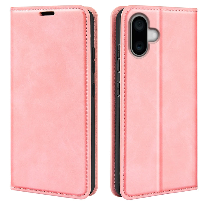 Estuche para teléfono de cuero con succión magnética de piel retro