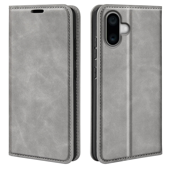 Estuche para teléfono de cuero con succión magnética de piel retro